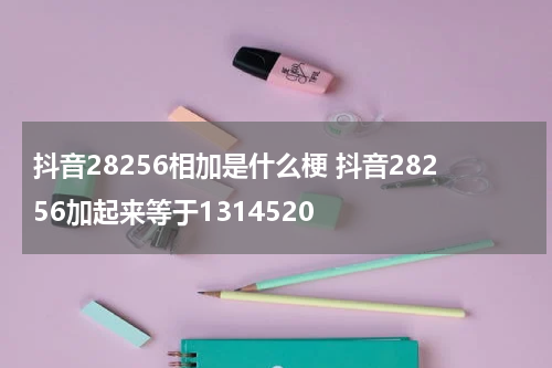 抖音28256相加是什么梗 抖音28256加起来等于1314520