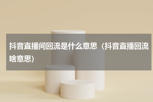 抖音直播间回流是什么意思（抖音直播回流啥意思）