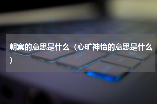 朝窠的意思是什么（心旷神怡的意思是什么）